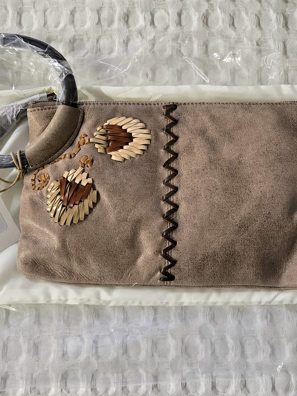 HOBO Taupe Buffed LeatherShoulder Tote with Leopard-Print Accessory 8pc Set Set - Picture 10 of 16